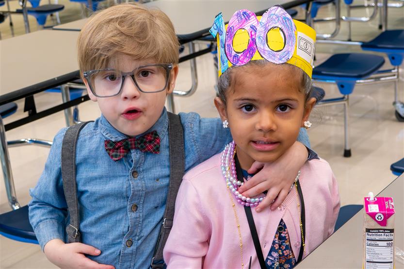 boy and girl in cafeteria